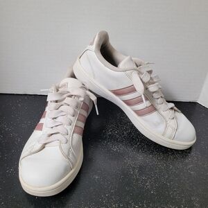 Adidas Cloudfoam Advantage Rose Gold Stripe Sneakers